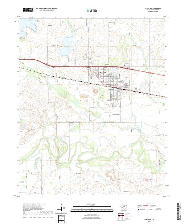 USGS Topographic Map – Iowa Park