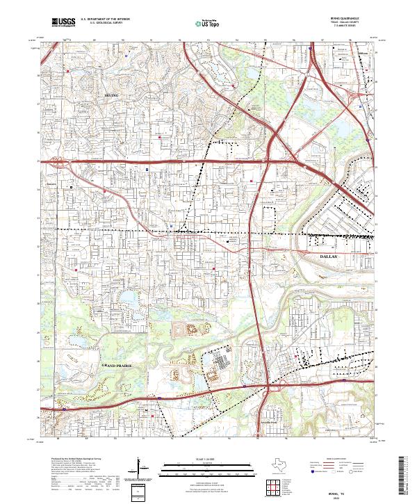USGS Topographic Map – Irving