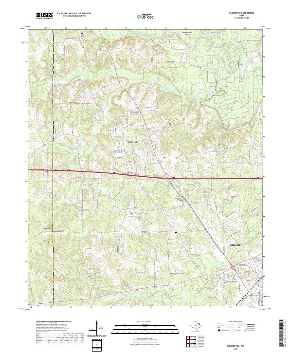 USGS Topographic Map – Kilgore NW