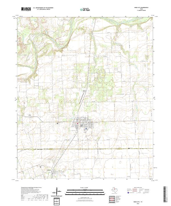USGS Topographic Map – Knox City
