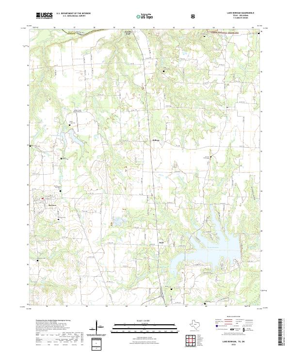 USGS Topographic Map – Lake Bonham