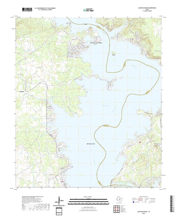 USGS Topographic Map – Lake Buchanan
