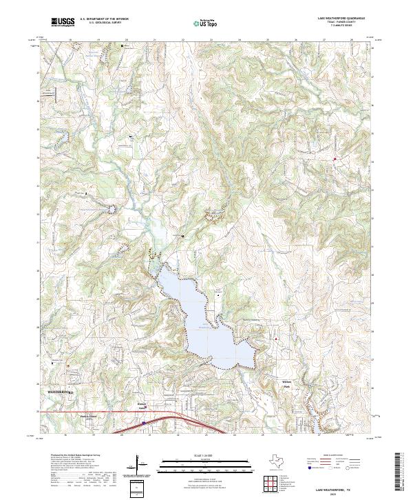 USGS Topographic Map – Lake Weatherford
