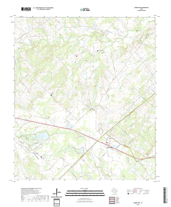 USGS Topographic Map – Ledbetter
