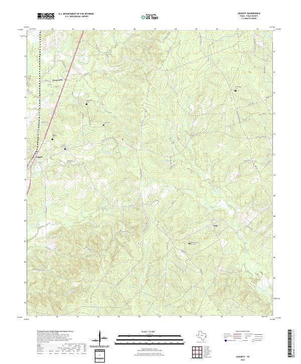 USGS Topographic Map – Leggett