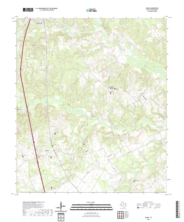 USGS Topographic Map – Leona