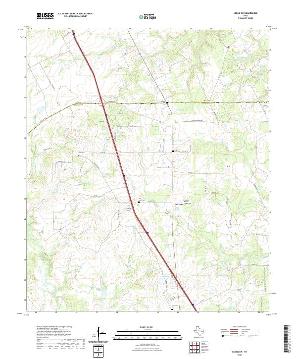 USGS Topographic Map – Leona SW