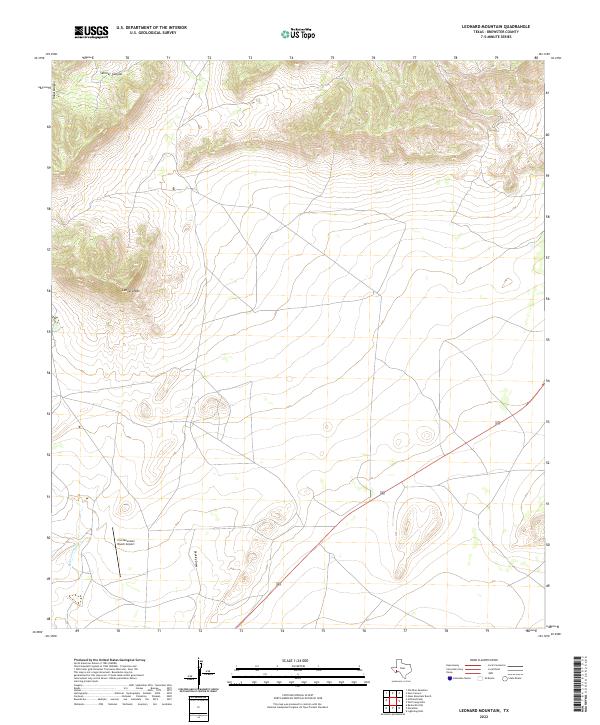 USGS Topographic Map – Leonard Mountain