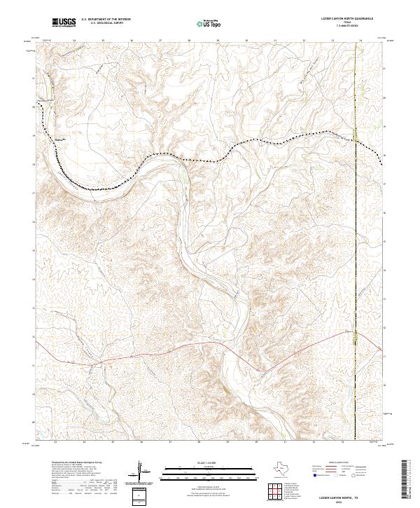 USGS Topographic Map – Lozier Canyon North