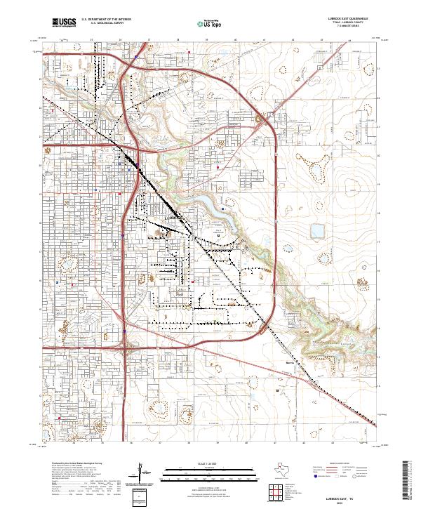 USGS Topographic Map – Lubbock East