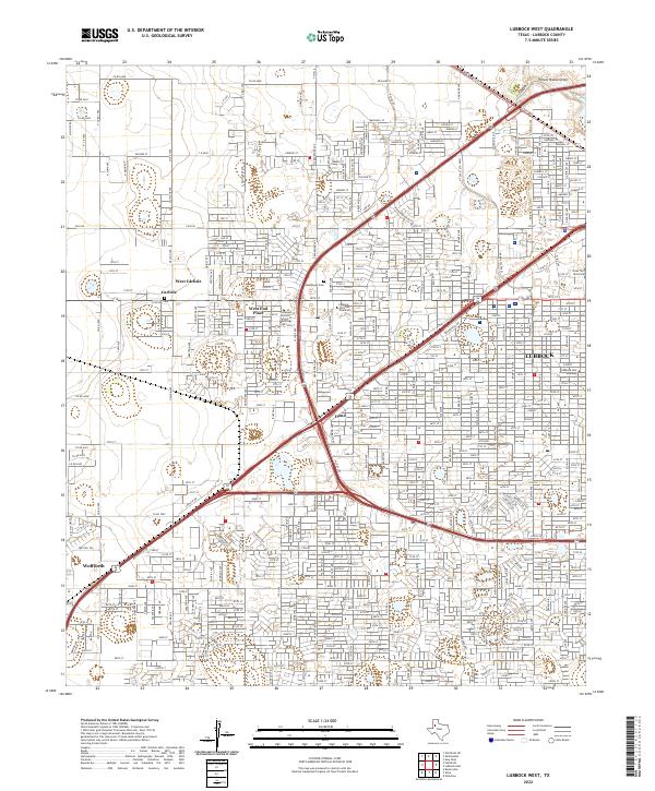 USGS Topographic Map – Lubbock West
