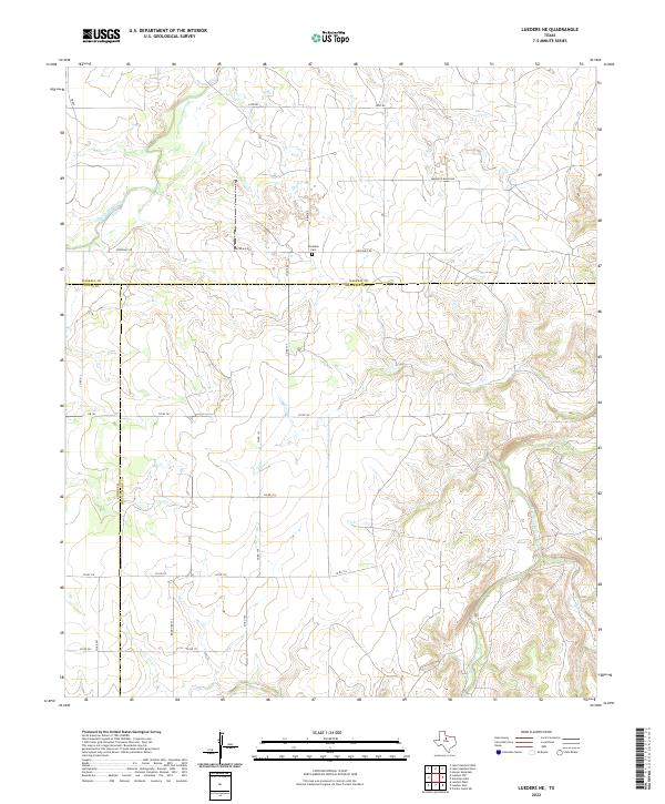 USGS Topographic Map – Lueders NE