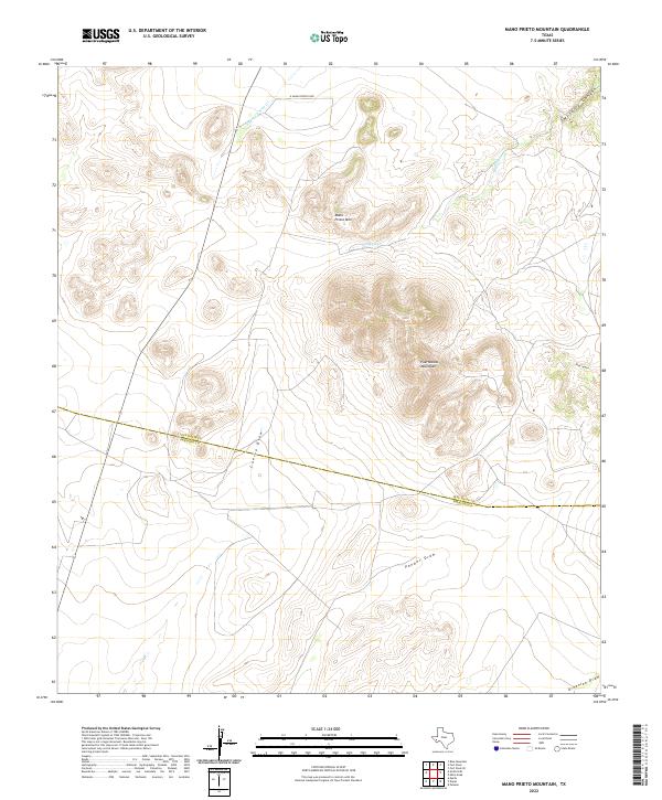 USGS Topographic Map – Mano Prieto Mountain