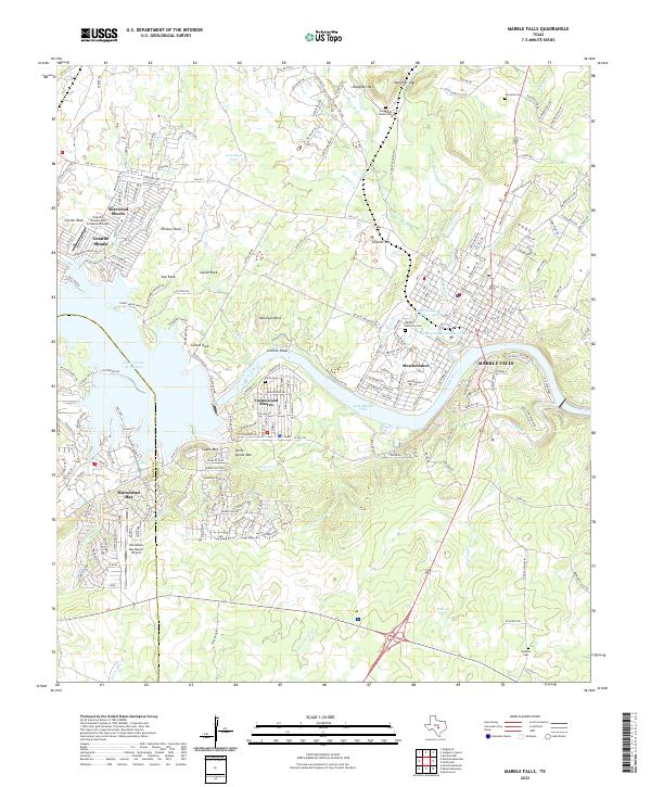 USGS Topographic Map – Marble Falls