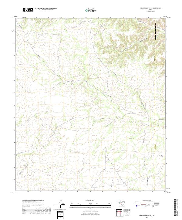 2022 Map of Meyers Canyon NE, 2022 Print
