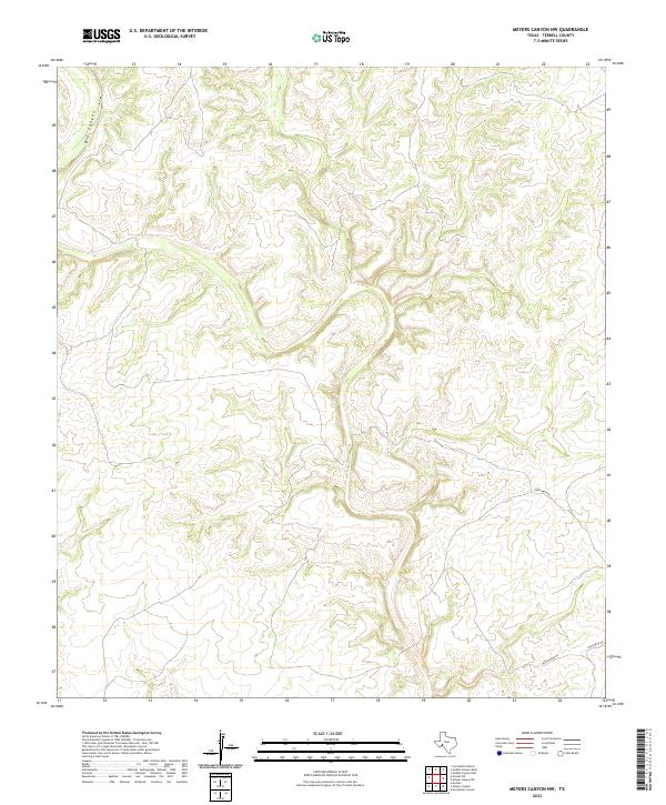 2022 Map of Meyers Canyon NW, 2022 Print