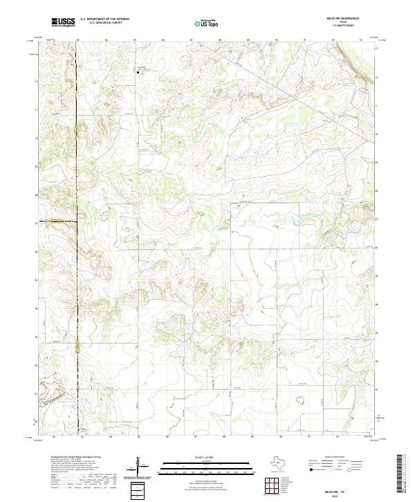 USGS Topographic Map – Miles NW