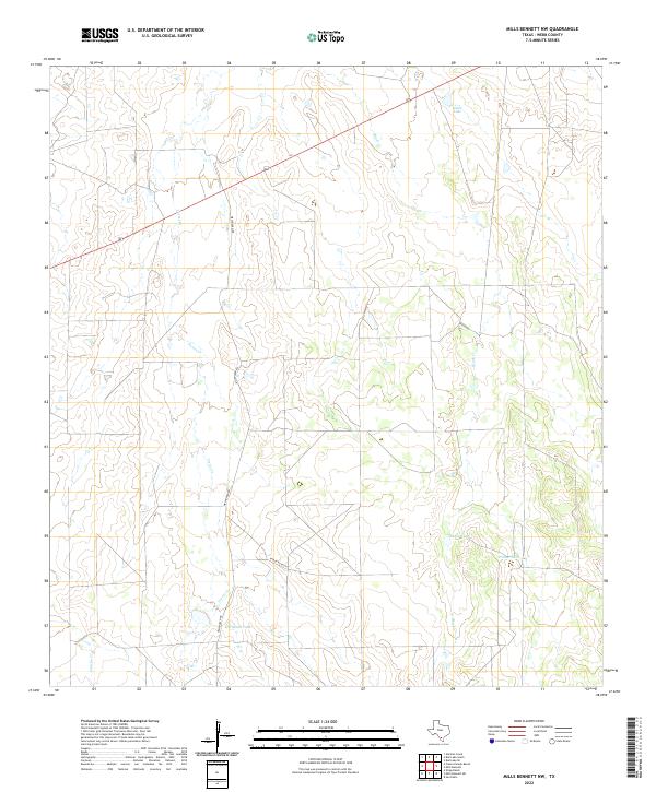 USGS Topographic Map – Mills Bennett NW