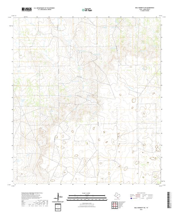 USGS Topographic Map – Mills Bennett SW