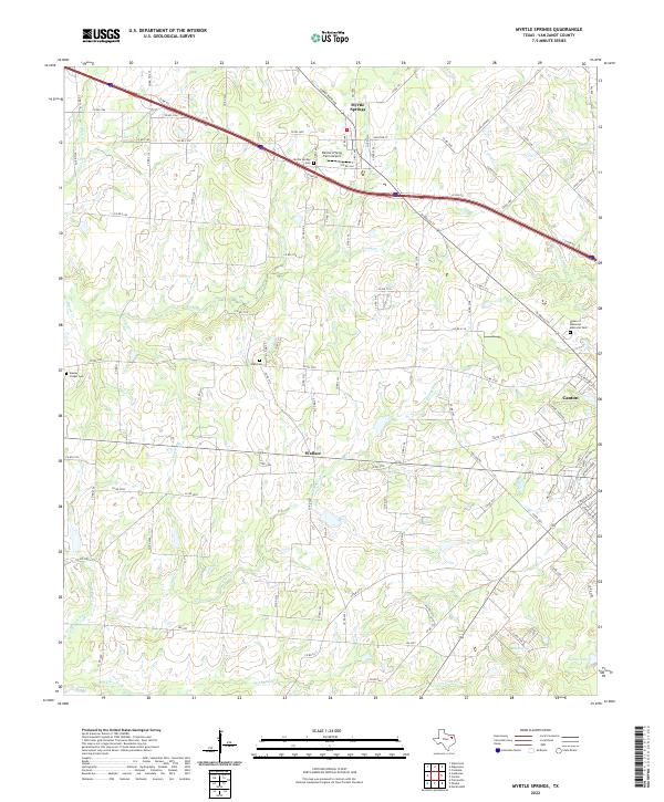 USGS Topographic Map – Myrtle Springs