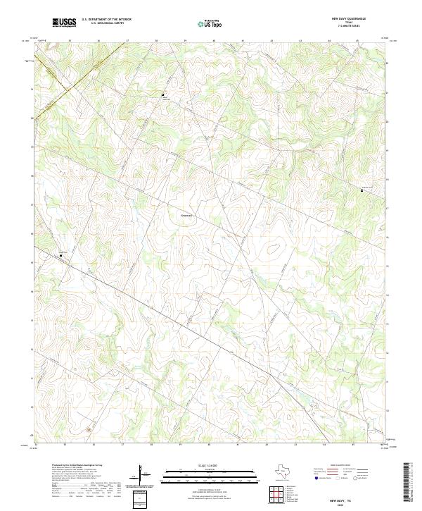 USGS Topographic Map – New Davy