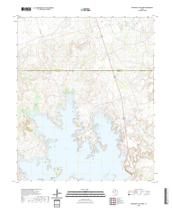 USGS Topographic Map – Northeast Lake Kemp