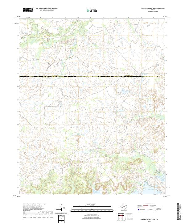 USGS Topographic Map – Northwest Lake Kemp