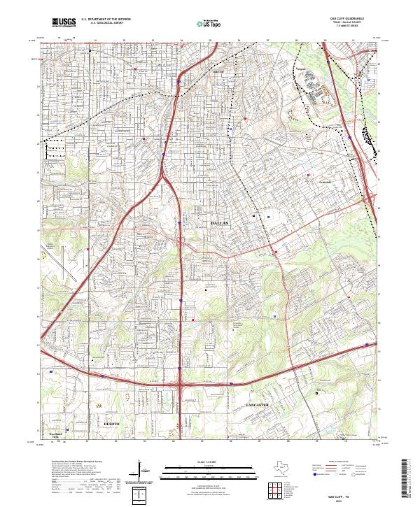 USGS Topographic Map – Oak Cliff