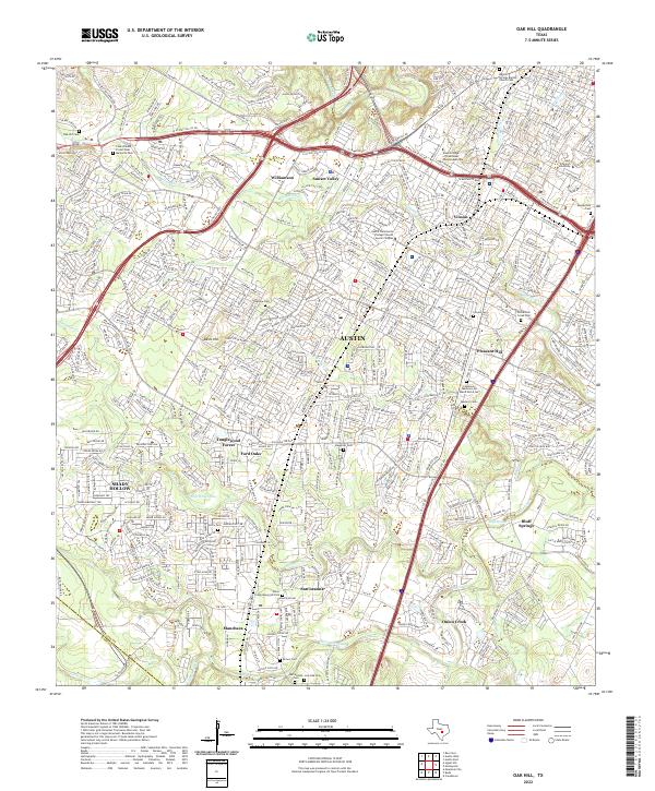 USGS Topographic Map – Oak Hill