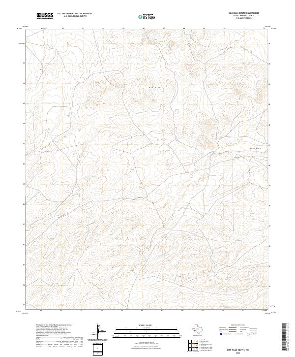 USGS Topographic Map – Oak Hills South