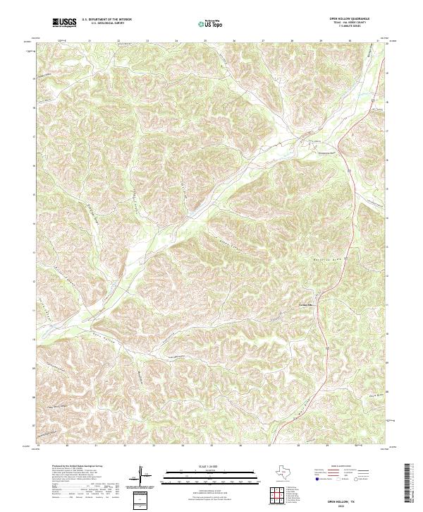 USGS Topographic Map – Open Hollow