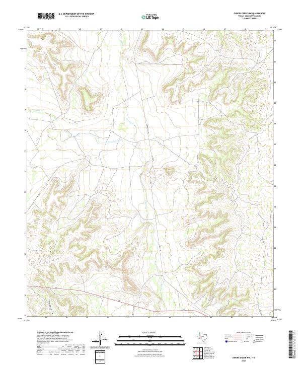 USGS Topographic Map – Owens Creek NW