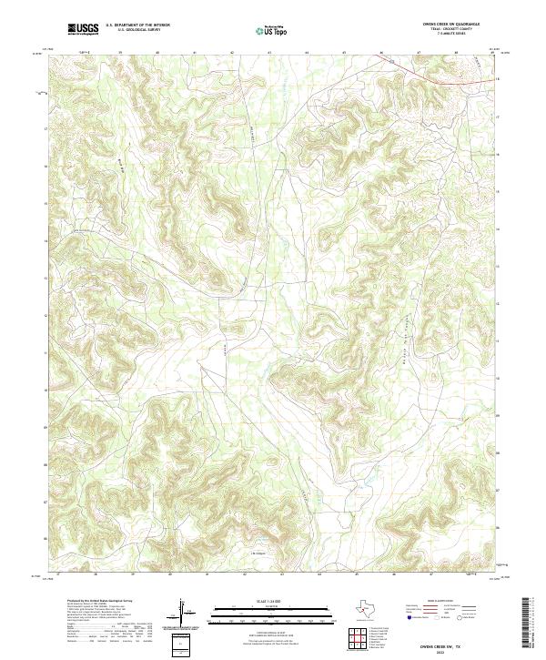 USGS Topographic Map – Owens Creek SW