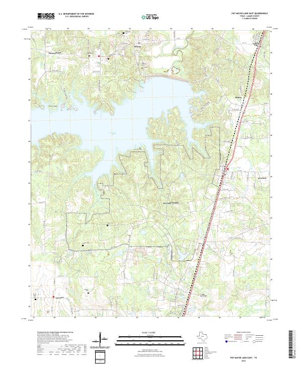 USGS Topographic Map – Pat Mayse Lake East