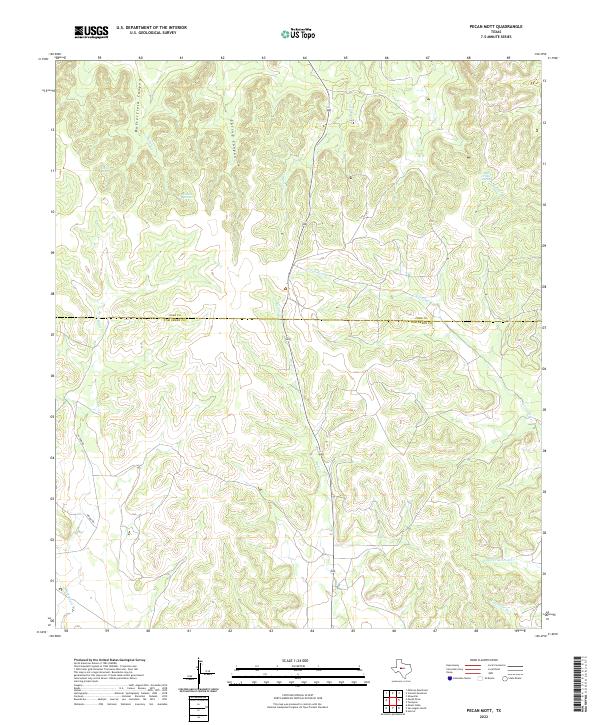 USGS Topographic Map – Pecan Mott