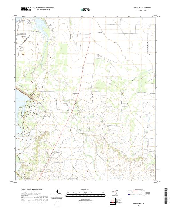 USGS Topographic Map – Pecan Station