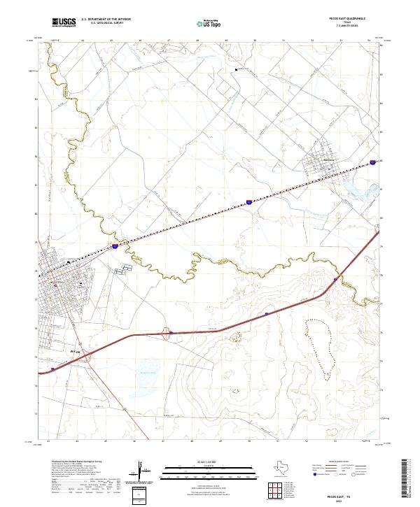 USGS Topographic Map – Pecos East
