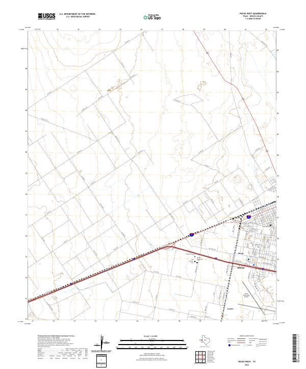 USGS Topographic Map – Pecos West
