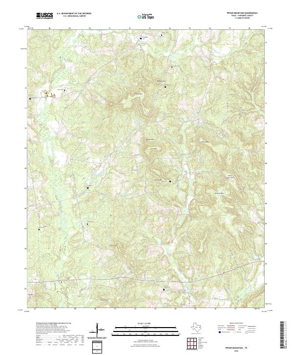 USGS Topographic Map – Pryor Mountain