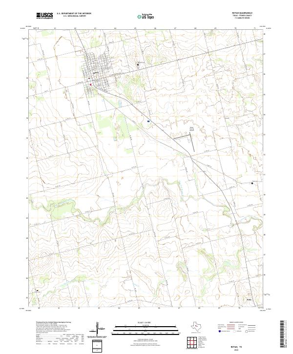 USGS Topographic Map – Rotan