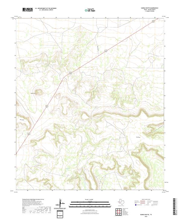 USGS Topographic Map – Saddle Butte