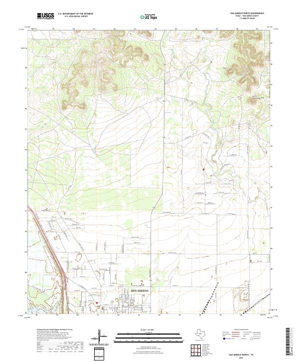 USGS Topographic Map – San Angelo North