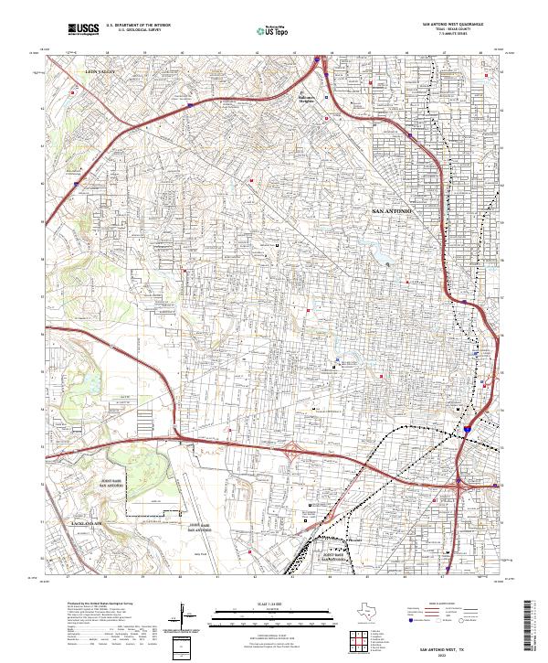 USGS Topographic Map – San Antonio West