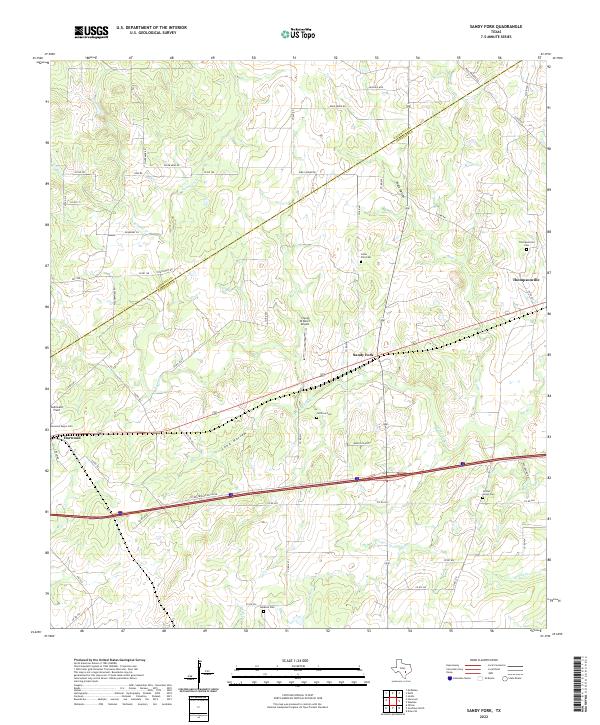 USGS Topographic Map – Sandy Fork