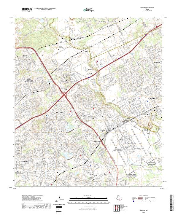 USGS Topographic Map – Schertz