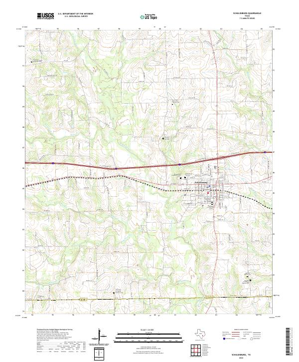 USGS Topographic Map – Schulenburg
