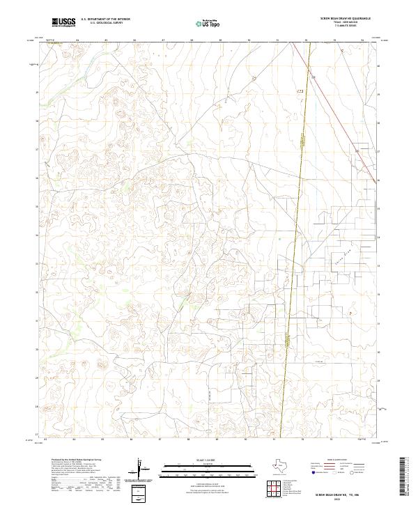 USGS Topographic Map – Screw Bean Draw NE