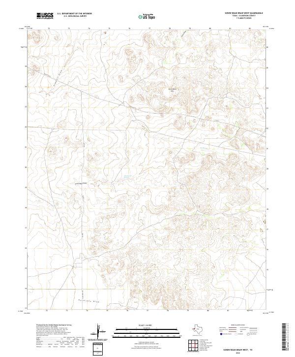 USGS Topographic Map – Screw Bean Draw West