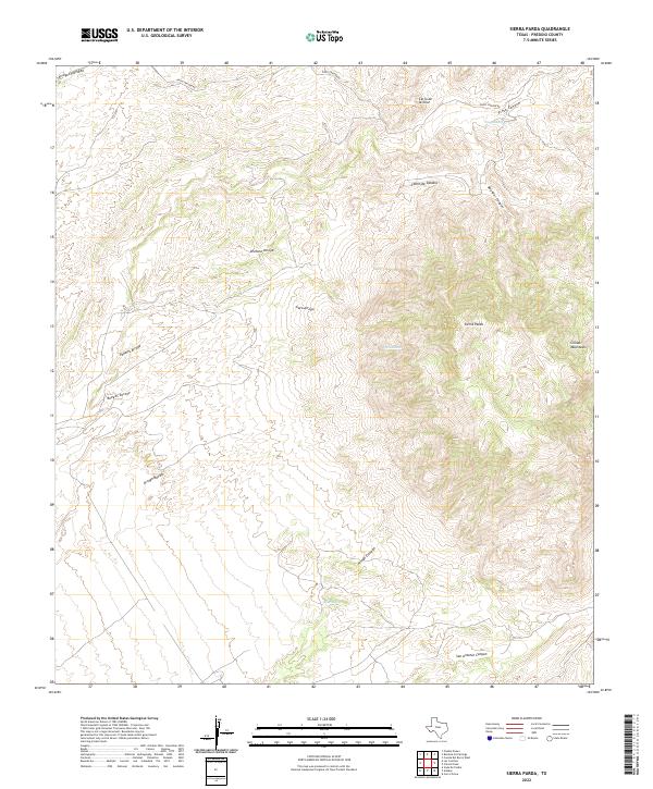 USGS Topographic Map – Sierra Parda