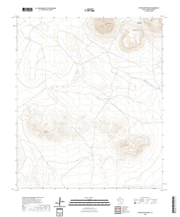 USGS Topographic Map – Sixteen Mountains